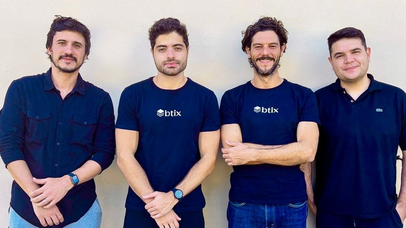 Os sócios fundadores da BTIX: Guilherme Flarys, Arthur Penna, Luis Rodrigues e Gleisson de Assis