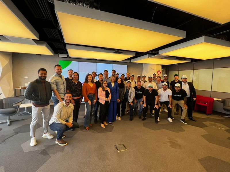 Empreendedores e produtores rurais, equipe E-agro e Suno Asset no E-Agro day com produtores rurais realizado no inovabra em São Paulo Crédito Fotográfico: Divulgação