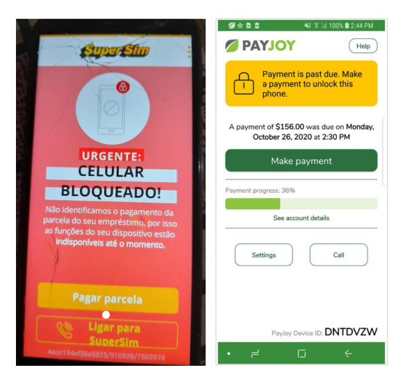 Imagens de alguns aplicativos que usam SpyLoan