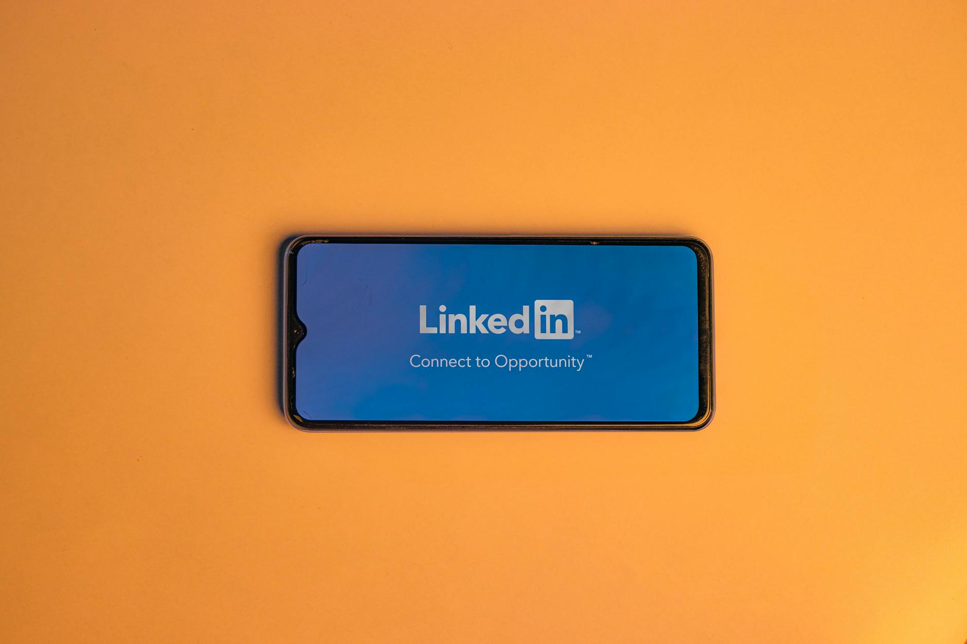 smartphone with linkedin app