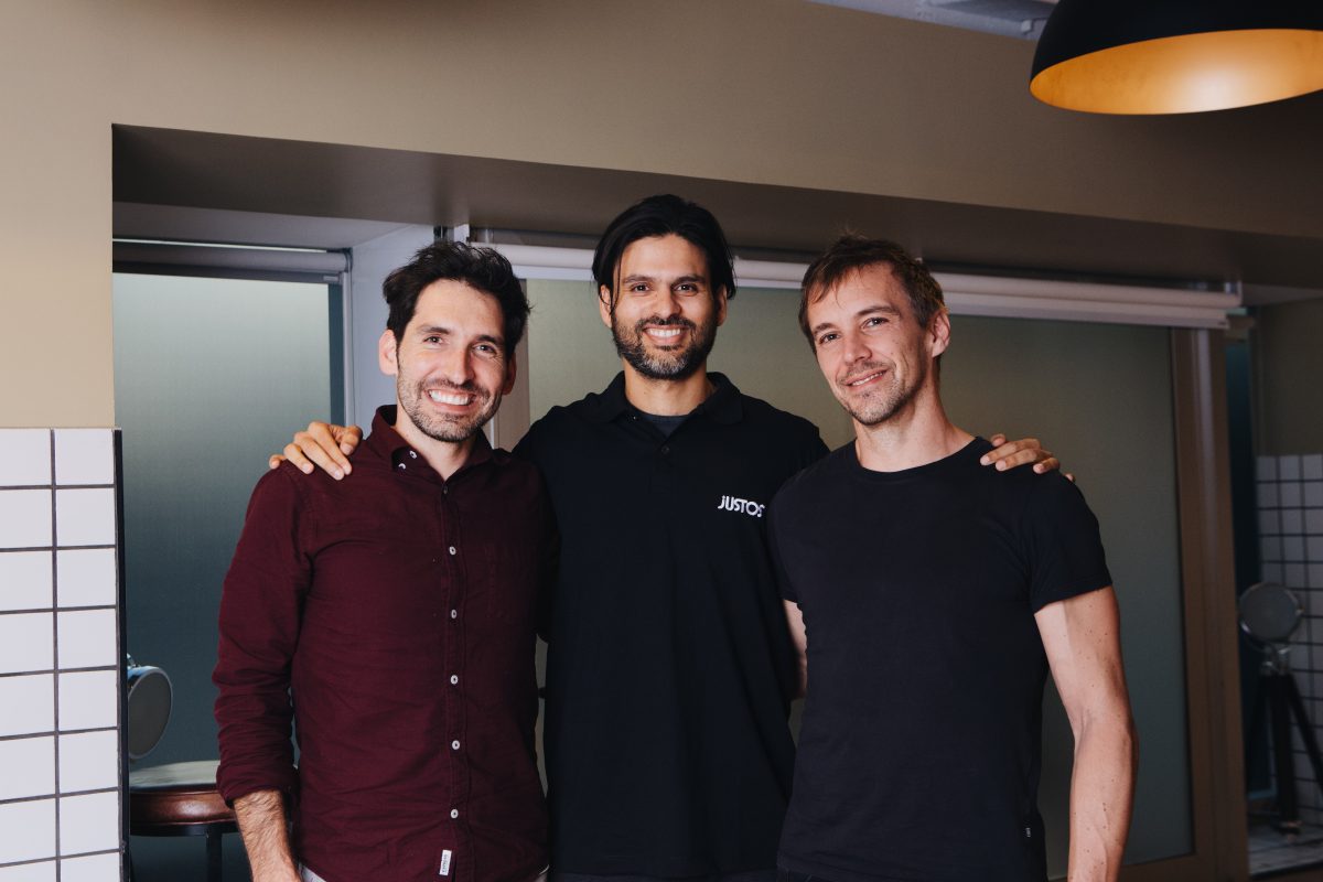 Divulgação Jorge Soto Moreno, Dhaval Chadha e Antonio Molins - fundadores da Justos