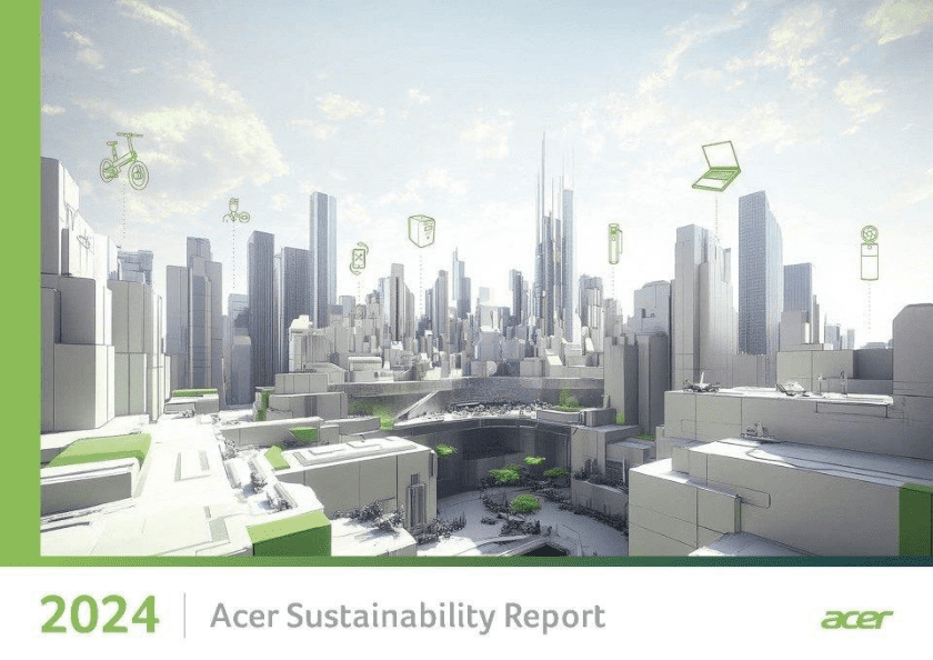 Relatório de Sustentabilidade 2024: Acer atinge meta de 60% de uso de energia renovável um ano antes do prazo estabelecido