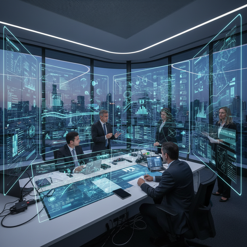 Executivos do Grupo X-Via apresentando modelo brasileiro de governo digital em Nova York durante a Brazilian Week