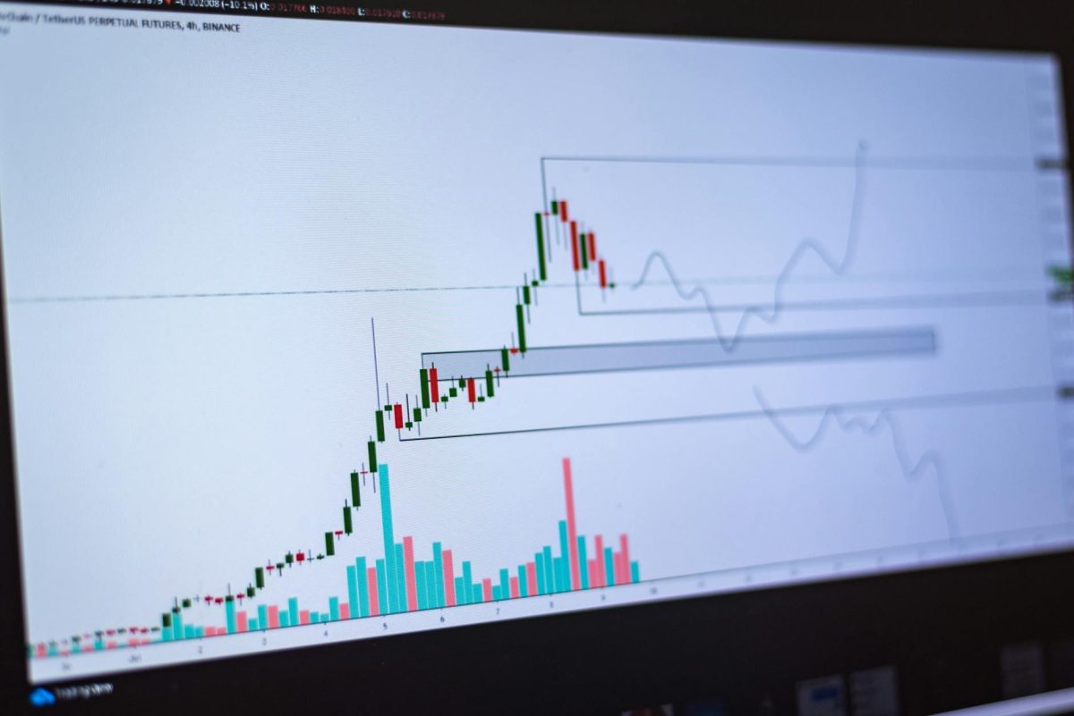 computer screen displaying a graph